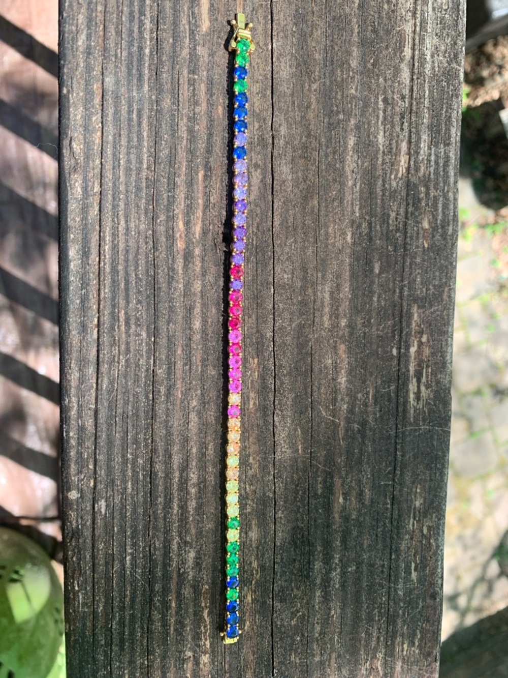 BaubleBar Rainbow Crystal Tennis Bracelet - Multicolor